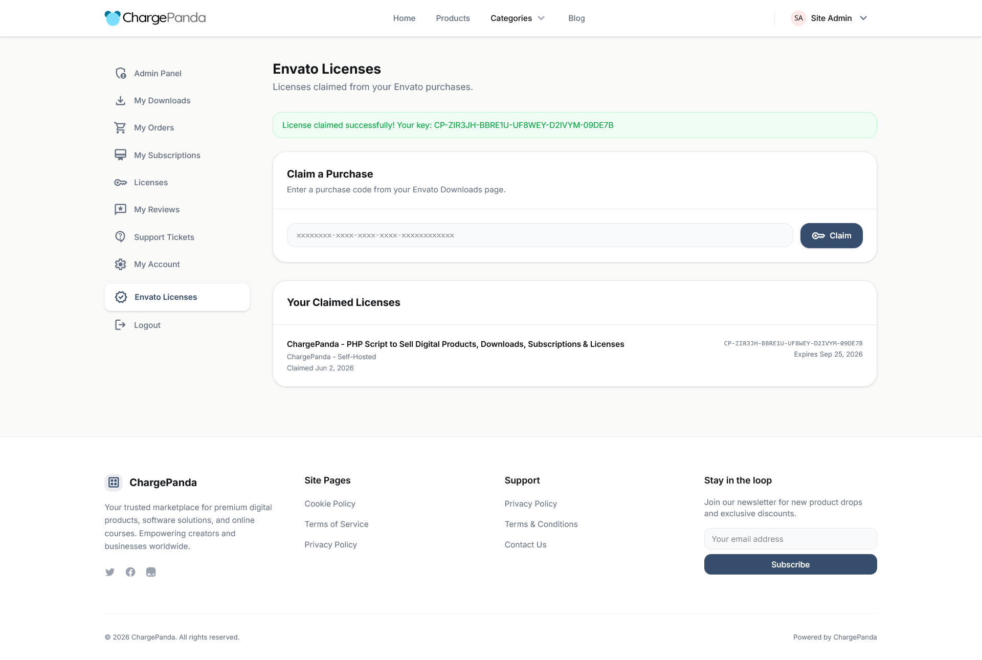 Envato Licenses Portal