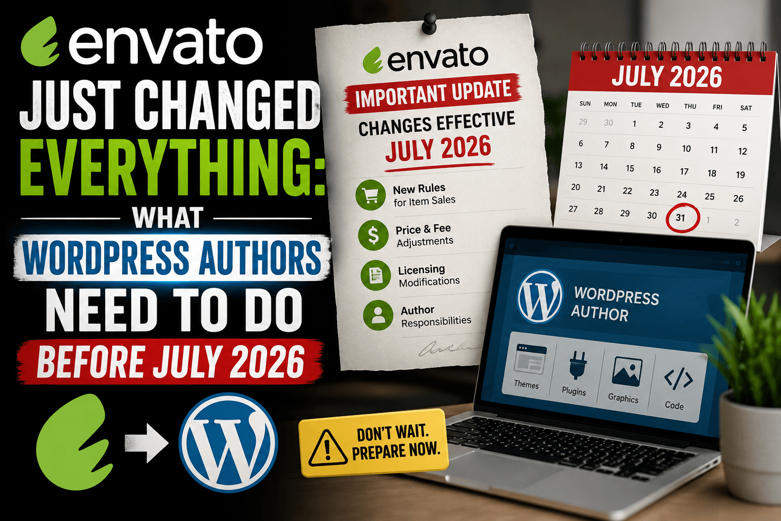 Envato Just Changed Everything: What WordPress Authors Need to Do Before July 2026